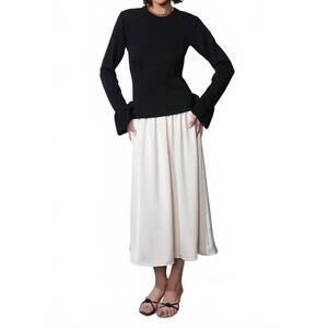 NEW GREYLIN jovie twofer sweater midi dress in chalk black